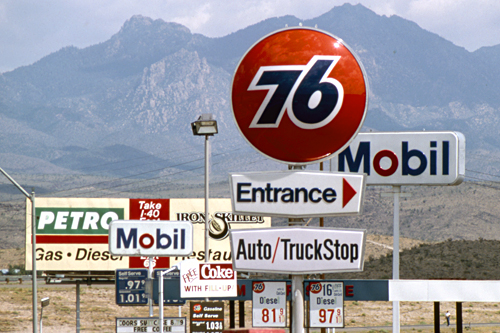 76 gas station photographed by pop artist Trevor Heath