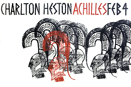 Achilles poster silk screen print by artist Trevor Heath
