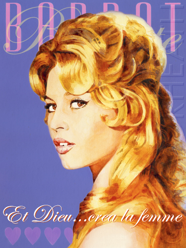 Portrait print of Brigitte Bardot, Et Dieu... crea la femme, original print by pop artist Trevor Heath