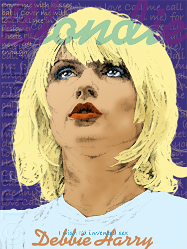 Portrait of Debbie Harry of Blondie original print by pop artist Trevor Heath