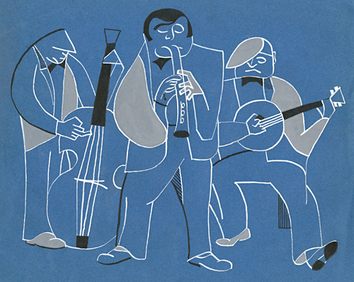 Blue band painted by artist Trevor Heath aged fourteen