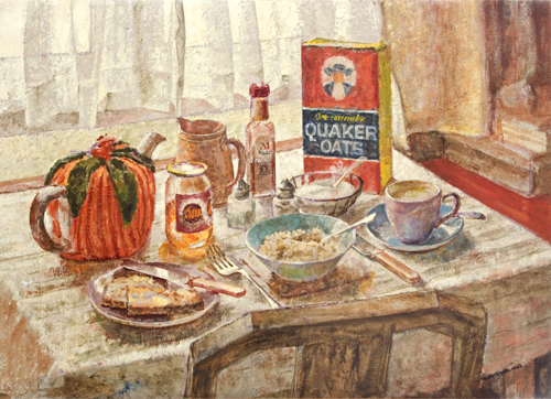 A breakfast table painted by pop artist Trevor Heath