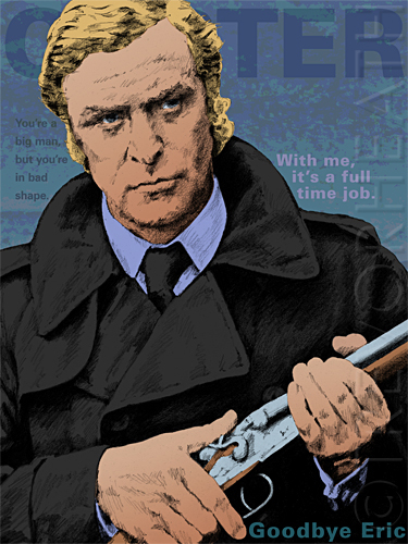 Portrait of Michael Cainer as Jack Carter in Get Carter original print by pop artist Trevor Heath