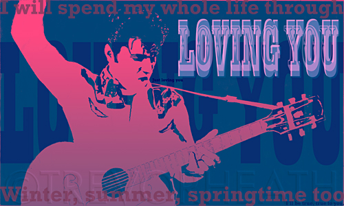 A portrait of Elvis Presley as Deke Rivers in Loving You created by pop artist Trevor Heath