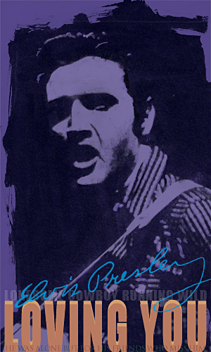 A portrait of Elvis Presley as Deke Rivers, Loving you, created by pop artist Trevor Heath