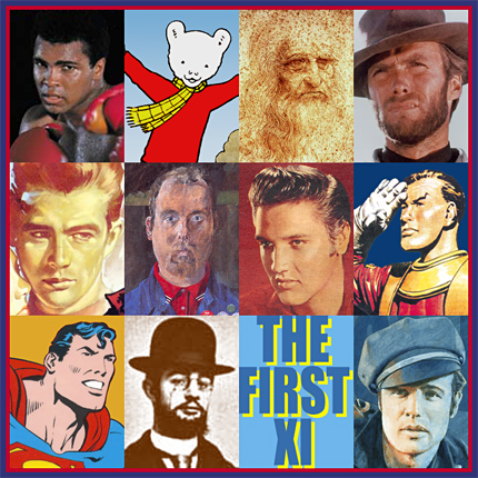 The first eleven, a digital image of heroes created by pop artist Trevor Heath