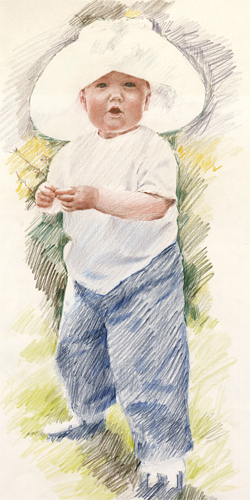 A portrait of Hayley Hamilton-Irvine drawn by Trevor Heath
