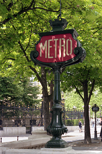 Metro sign in Paris photographed by pop artist Trevor Heath