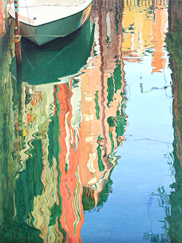 An oil painting of Rio del Remedio, Venice by artist Trevor Heath