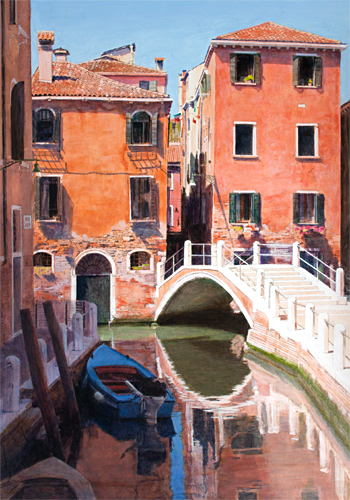Oil painting of Pont delle Turchette, Venice by artist Trevor Heath