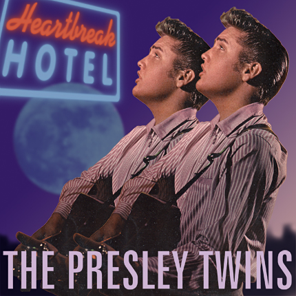 The Presley Twins, a digital image of Elvis Aaron and Jesse Garon Presley created by pop artist Trevor Heath