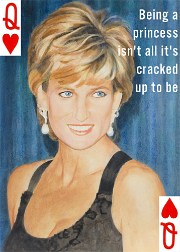 Being a princess isn't all it's cracked up to be, a portrait of Princess Diana painted by pop artist Trevor Heath