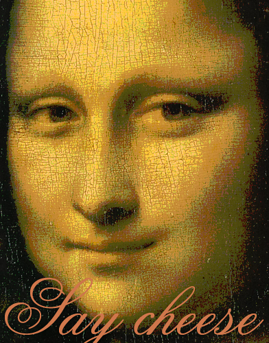 Say cheese, a digital image of the Mona Lisa created by pop artist Trevor Heath