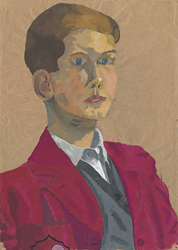 Self-portrait, 1956 painted by Trevor Heath aged twelve