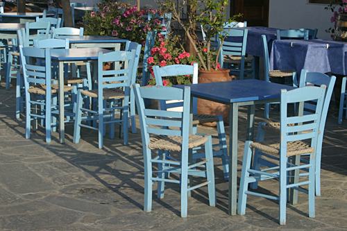 Liotrivi taverna, Artemonas on the island of Sifnos, Greece photographed in the late afternoon by Trevor Heath