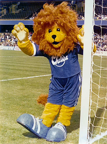 Stamford the lion, the Chelsea Football Club mascot created by Trevor Heath