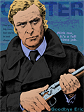 An original portrait print of Michael Caine as Jack Carter in Get Carter by pop artist Trevor Heath