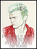 A portrait of James Dean painted by artist Trevor Heath