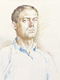 A self-portrait in 1988 drawn by artist Trevor Heath