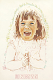 A portrait of Lindsay drawn by artist Trevor Heath