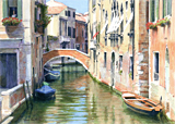 Acrylic painting of Ponte de la Grana, Venice by artist Trevor Heath