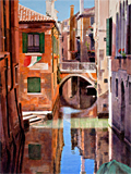 Oil painting of Rio de San Boldo, Venice by artist Trevor Heath