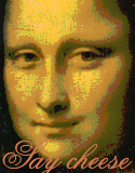 Say cheese, an image of Mona Lisa created by pop artist Trevor Heath